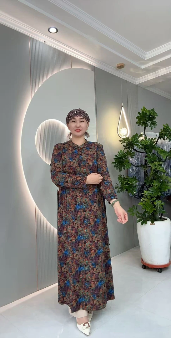 w1915水晶麻腰带长裙(裙长1.3米左右)