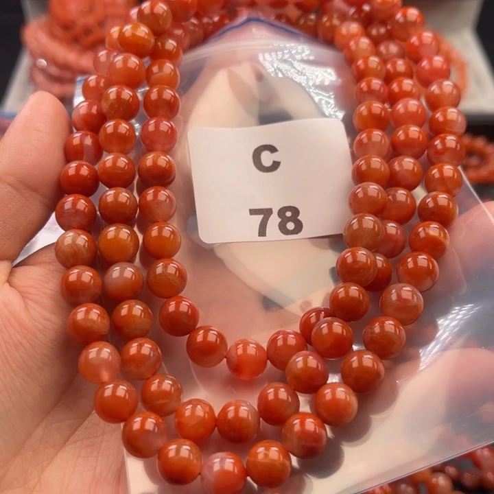 南红玛瑙未镶嵌多样性发货默认微瑕称重8mm