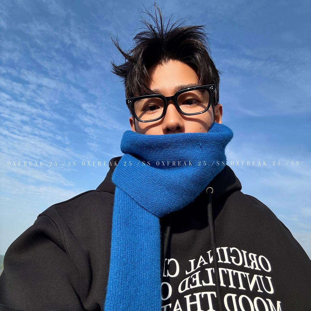 OXFREAK「英文词句印花」500g重磅黑色卫衣男连帽加绒加厚情侣装