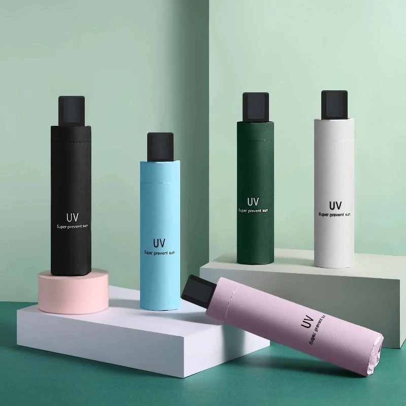 Mrs Liu/刘夫人折叠晴雨两用太阳伞雨伞黑胶晴雨两用遮阳简约手动