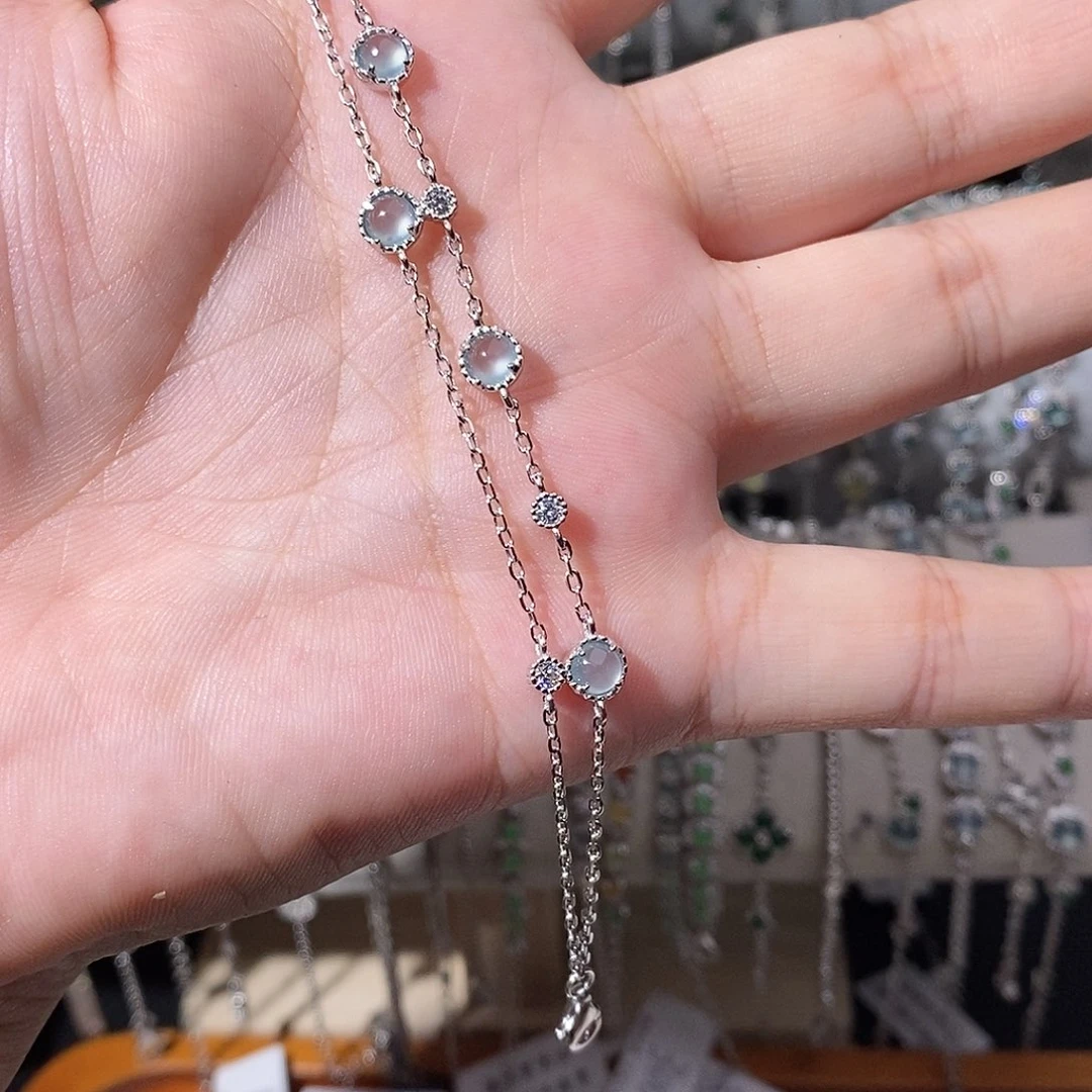 翡翠银S925镶嵌手链