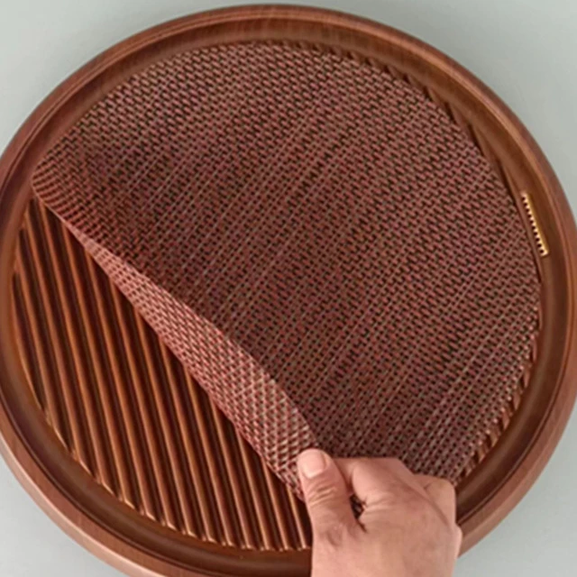 PVC圆形编织功夫茶茶席茶盘垫 茶垫具配件茶叶渣垫隔茶渣网茶台