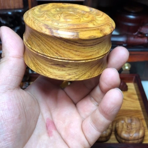 黄花梨/降香黄檀印泥盒香盒