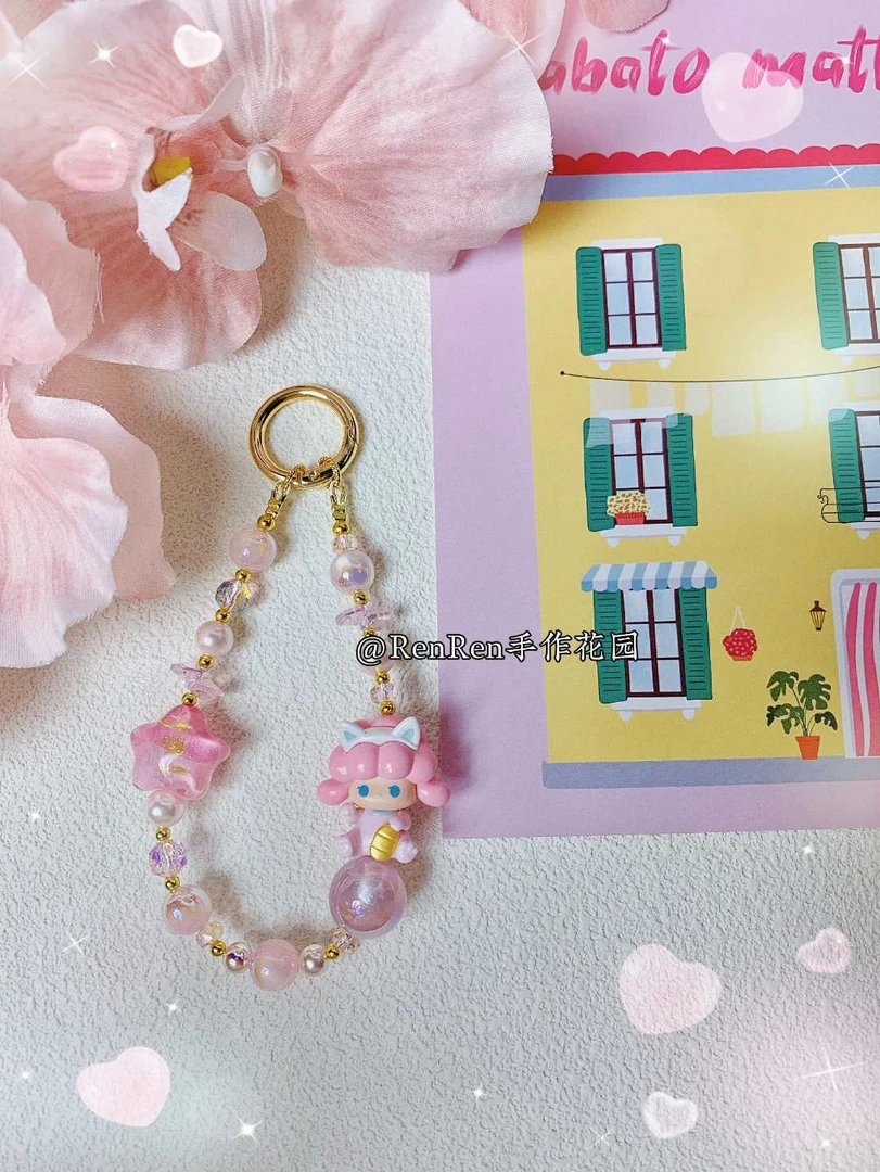 可爱ins招财创意DIY手工通用手机壳挂链包挂车挂钥匙扣