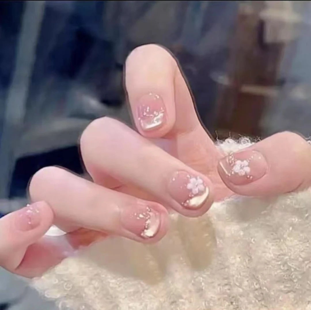 【指尖精灵】25款新裸色猫眼立体小花穿戴甲高级感日常甲片