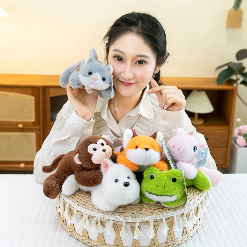 新款掌中宝趴趴小浣熊狐狸猴子公仔可爱桌伴玩偶慵懒小树懒布娃娃