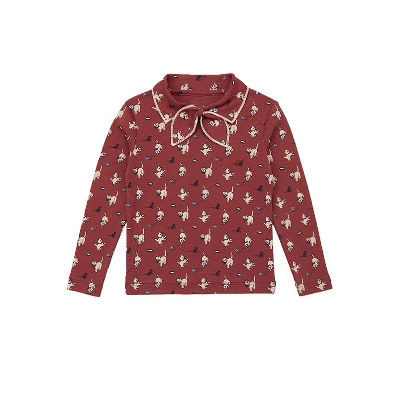 【叶与鹿】mp同款内搭女童男童小众纯棉长袖复古百搭打底衫