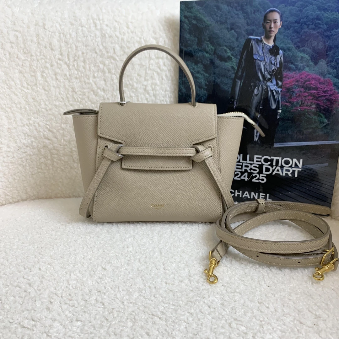 99新 Celine/思琳 壹臻/奶茶色pico鲶鱼包/22181698