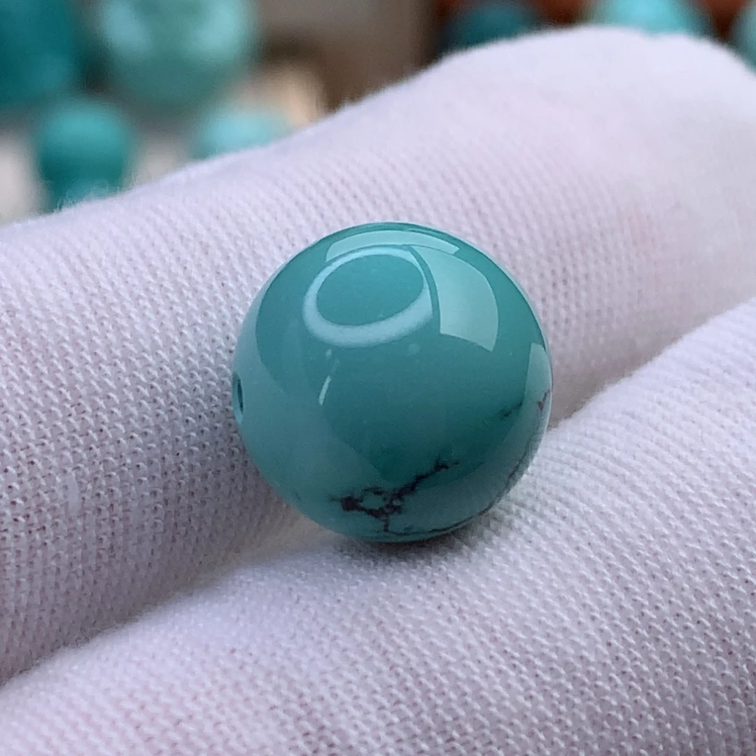 绿松石未镶嵌珠宝奇石原矿绿松石圆珠配饰