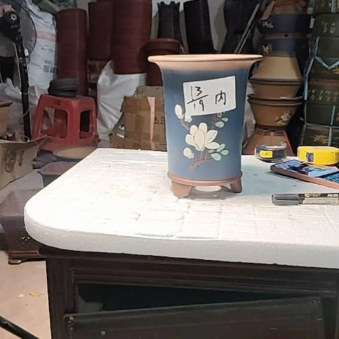 紫砂花盆养根透气金弹子