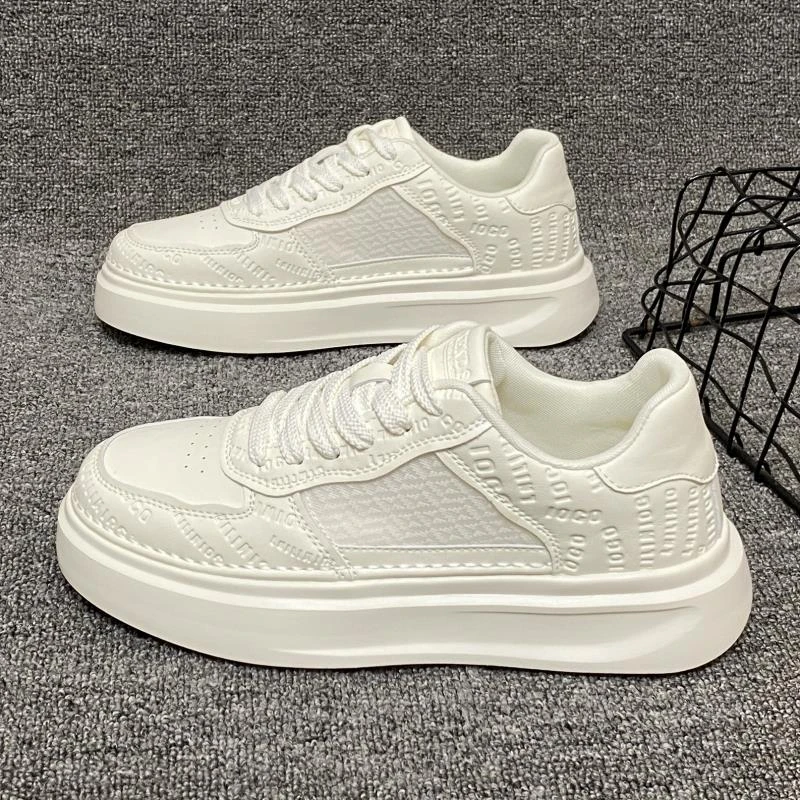 小白鞋男2025春夏夏新款网面透气简约休闲韩版百搭增高透气滑板鞋