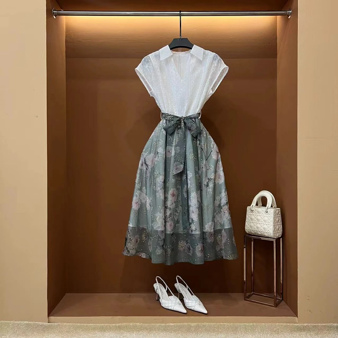 【丽】春夏丨设计师轻奢法式印花女士连衣裙CX-2024618