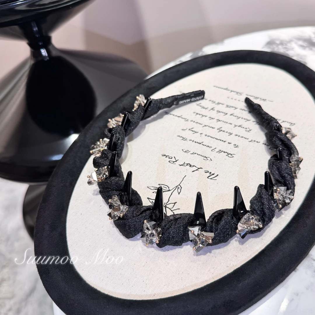 手工黑色高颅顶不压头高级感发箍网红气质