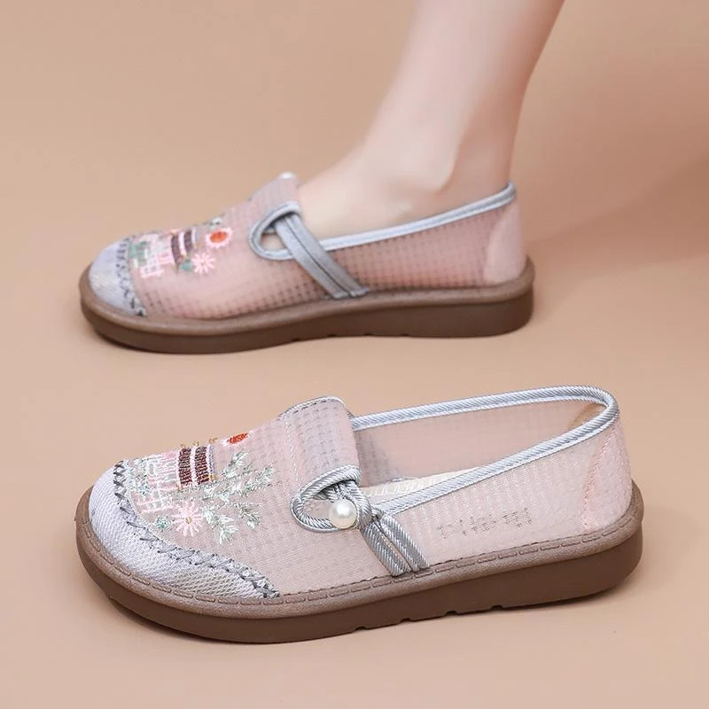 鞋子女2025夏季新款女士软底老北京布鞋舒适透气轻便不累脚妈妈鞋