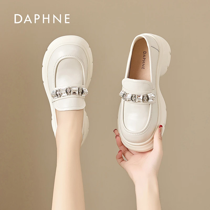 Daphne/达芙妮女鞋2025秋季新款乐福鞋休闲时尚百搭厚底英伦风