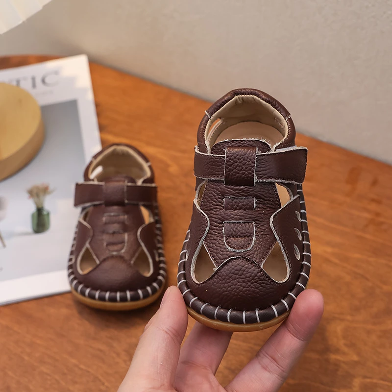 宝宝凉鞋女宝夏季软底男童鞋子2025新款真皮防滑婴儿学步鞋1-3岁