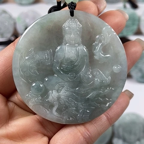 翡翠颈饰未镶嵌玉龙大日如来福利