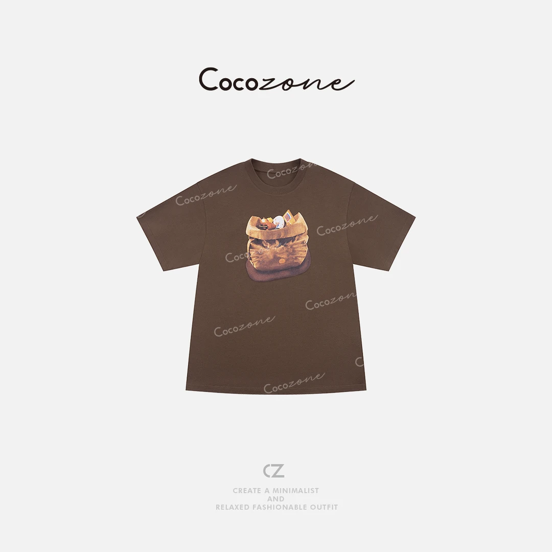 COCO ZONE 刘一一 【100棉】柔软亲肤复古氛围感T恤CD2A1106