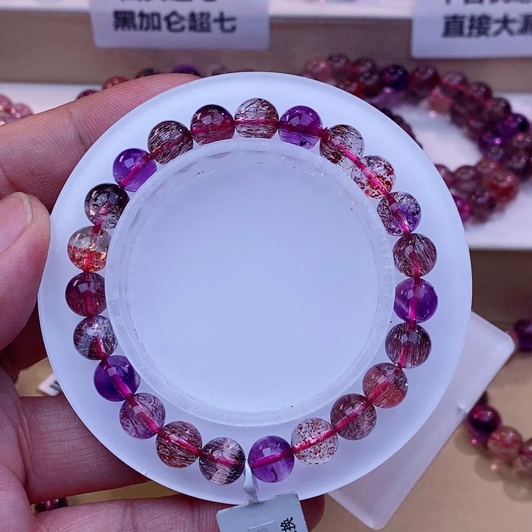 未镶嵌手串水晶黑加仑超七8m+