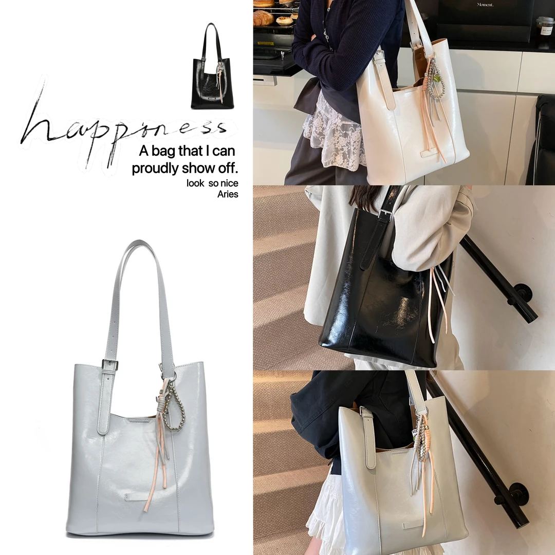 韩系原创设计ins风小众时尚百搭简约2025新款大容量托特包8109