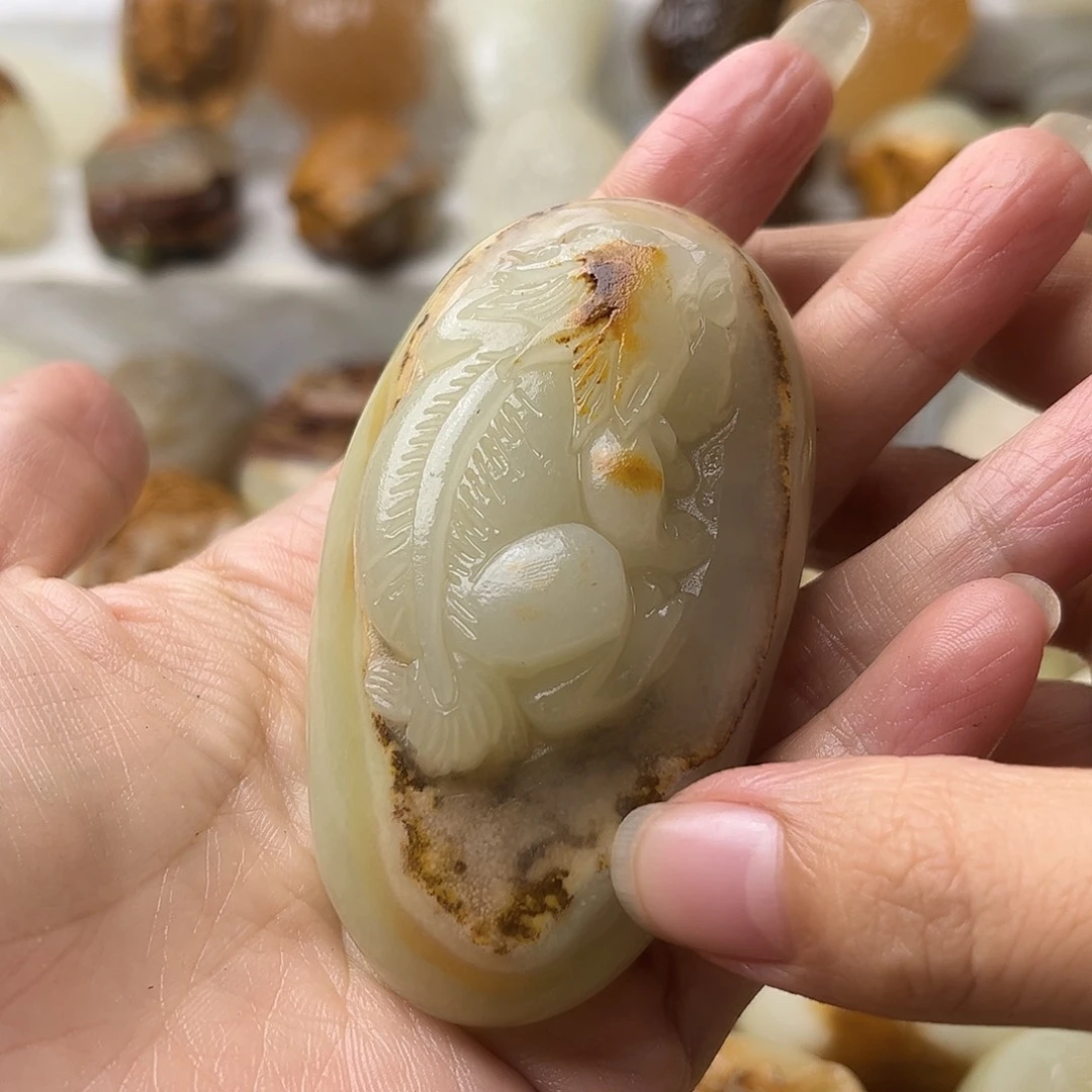 石材方解石手把摆件不退换貔貅