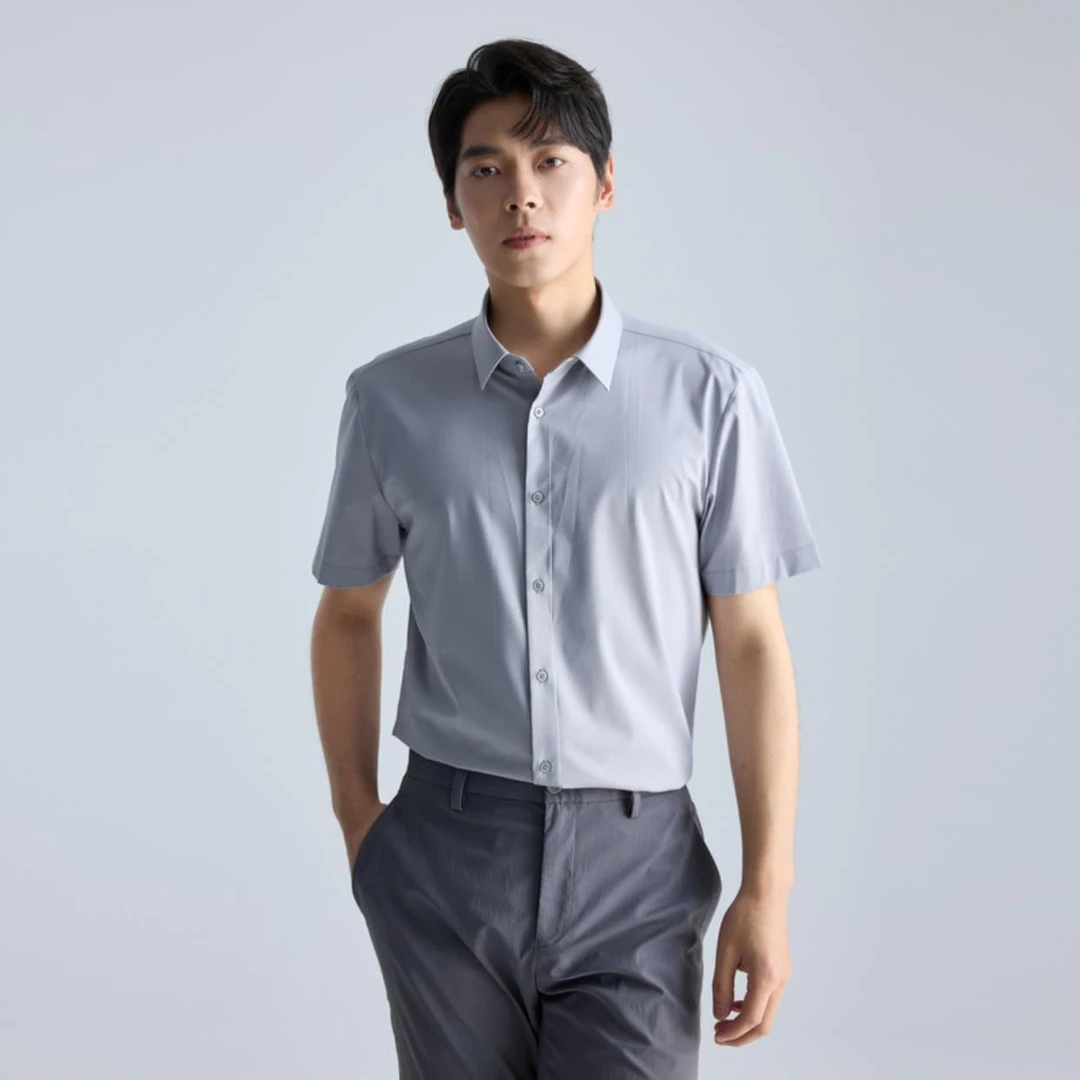 【合体版型】利郎男士夏季时尚透气纯色商务休闲职业无痕正统短衬