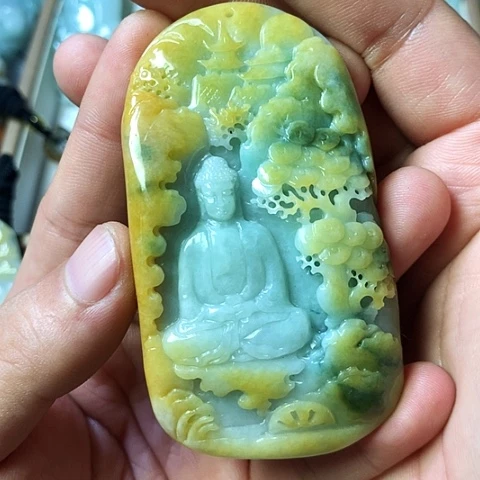 颈饰未镶嵌翡翠福豆豆珠宝翡翠颈饰