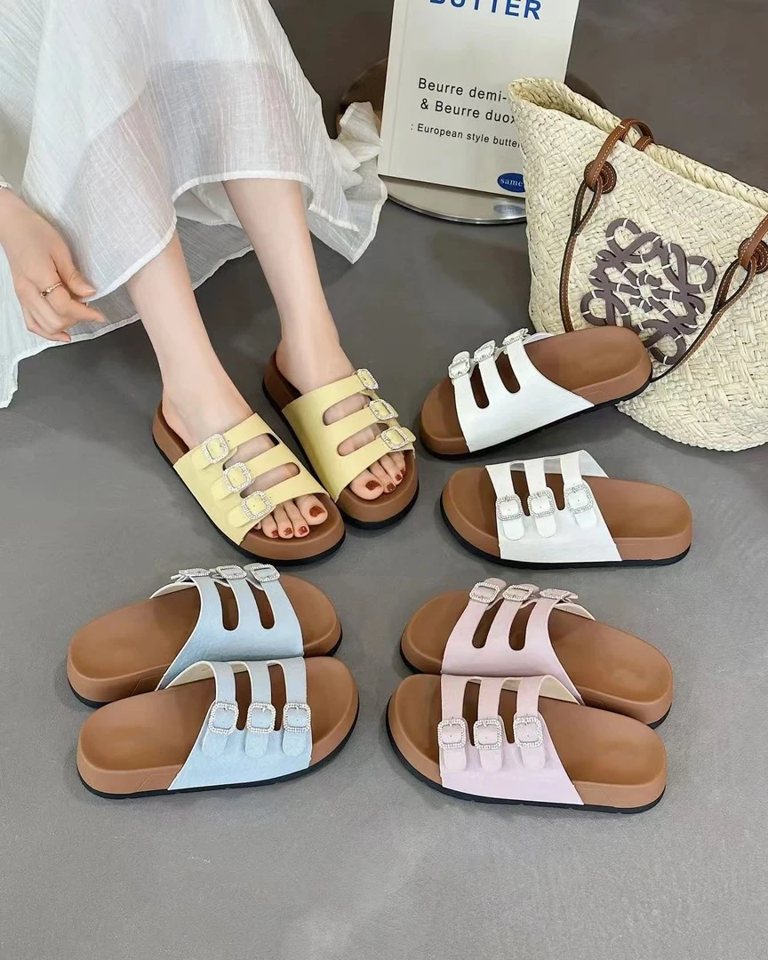 《鞋爱》111-6女士休闲百搭博肯拖鞋夏季款