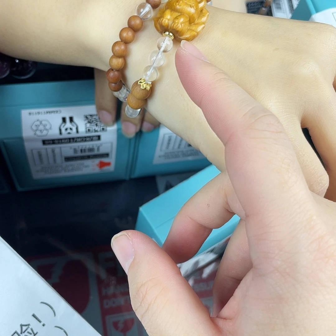 银S925镀金镶嵌水晶手串