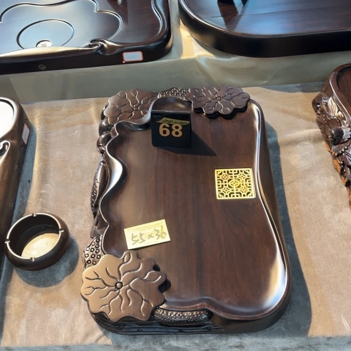 @*森黑檀实木茶盘实物