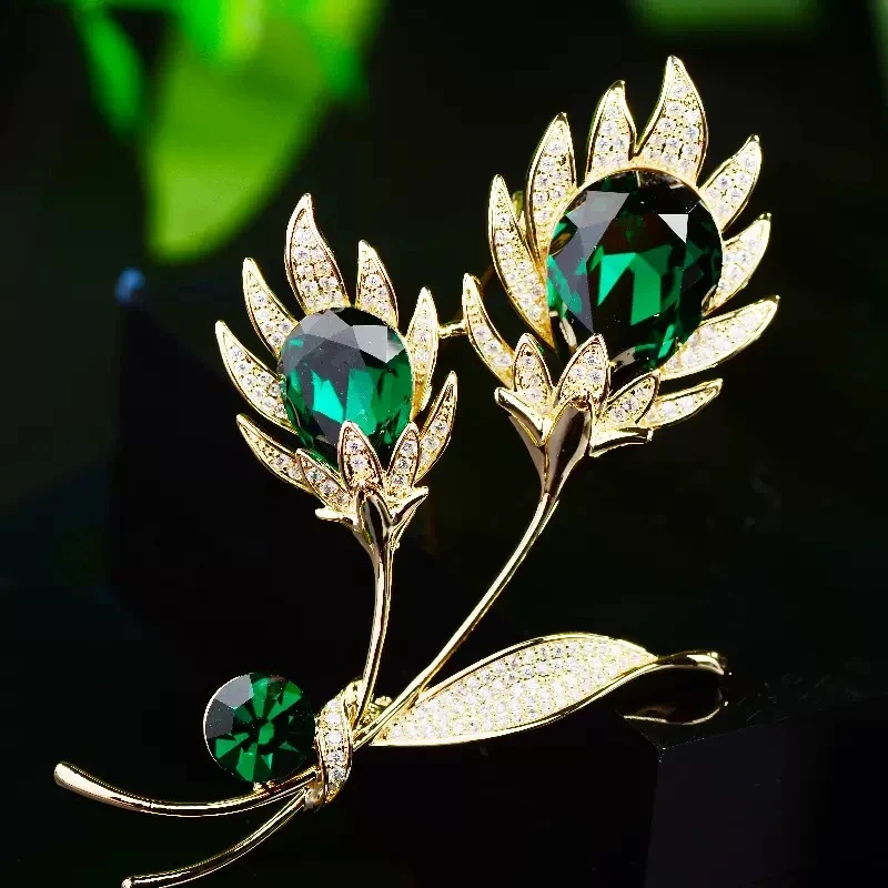 合金合成锆石胸针 【11109】金翠珠宝胸针新款时尚胸针轻奢高档百搭