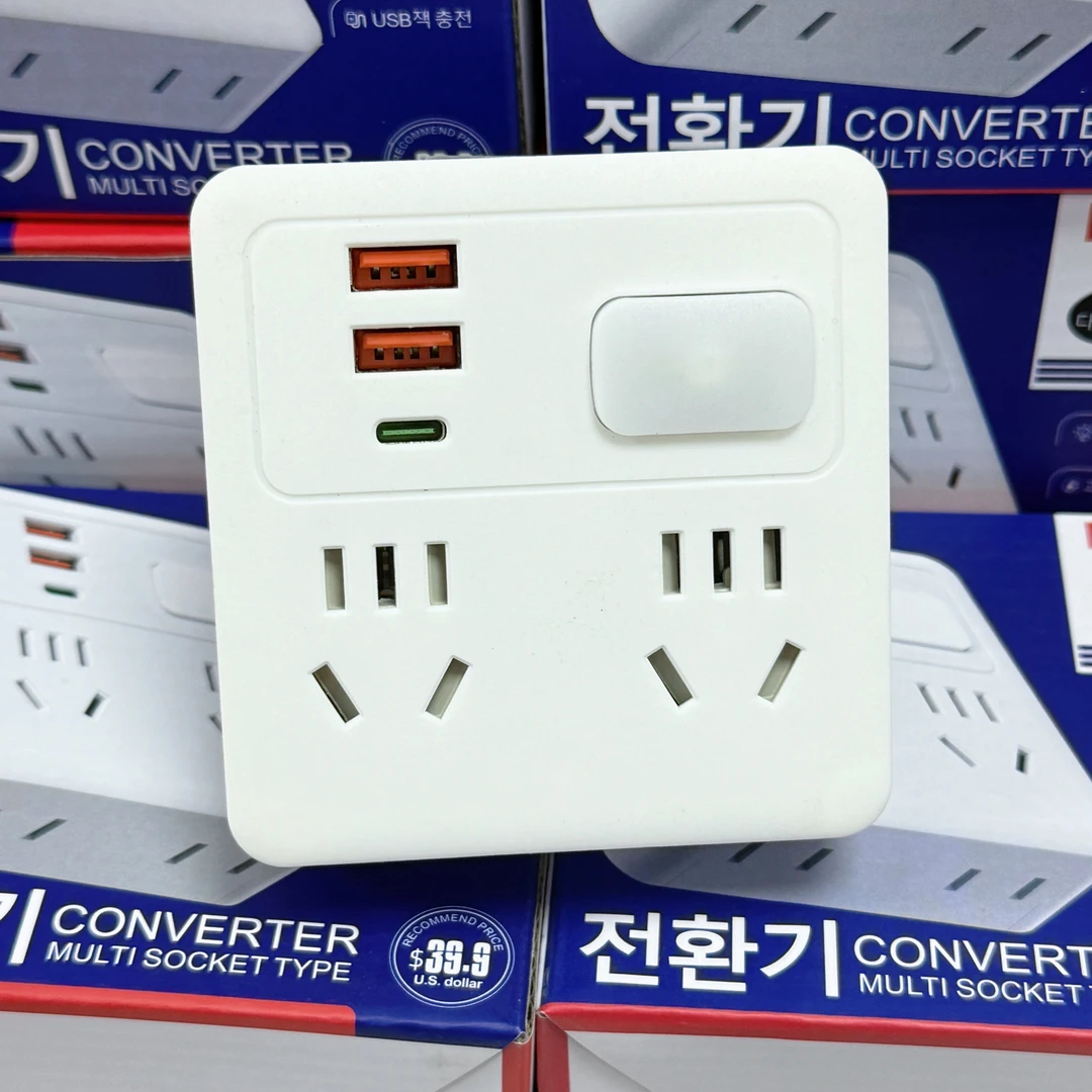 86型多口USB夜灯转换器插座家用办公多孔电源排插2500W大功率