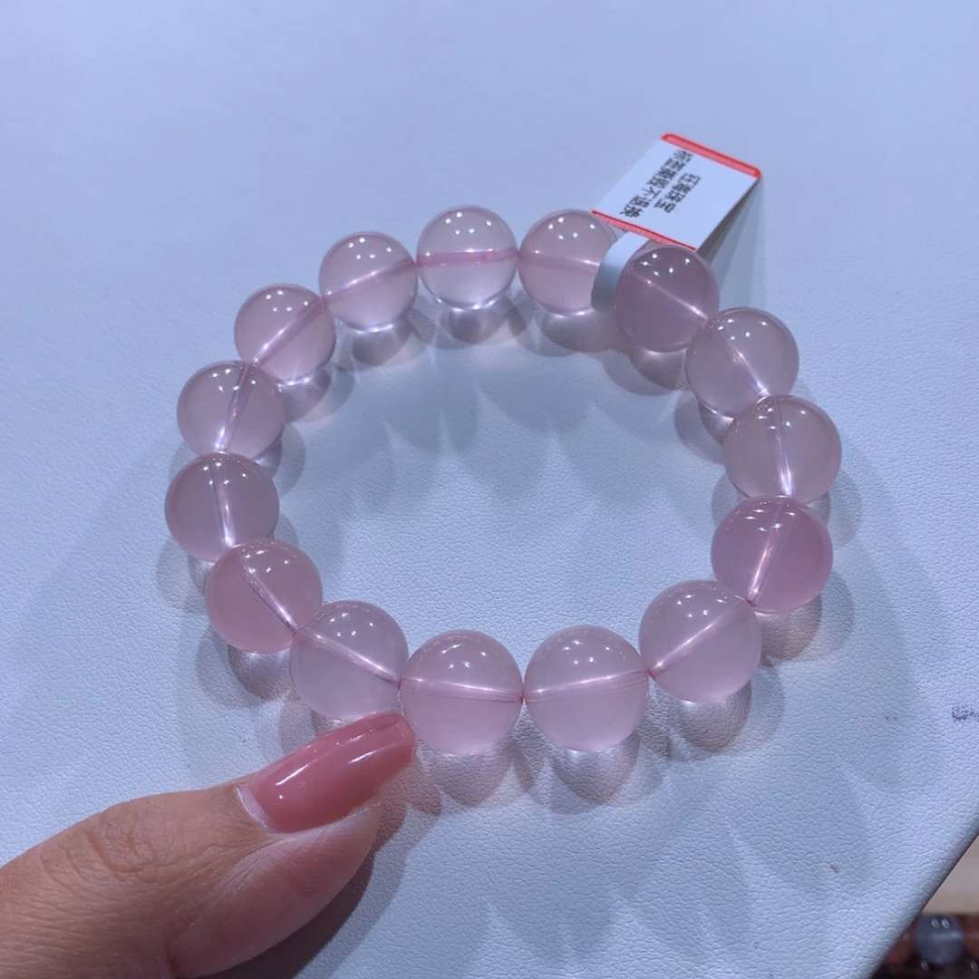 未镶嵌水晶手链粉水晶手链13.5左右