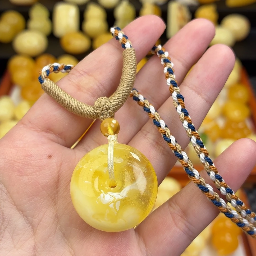 蜜蜡未镶嵌毛衣链蜜蜡