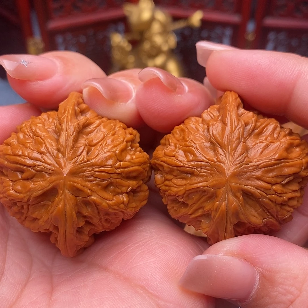 小***豆把件文玩核桃41.5全磨