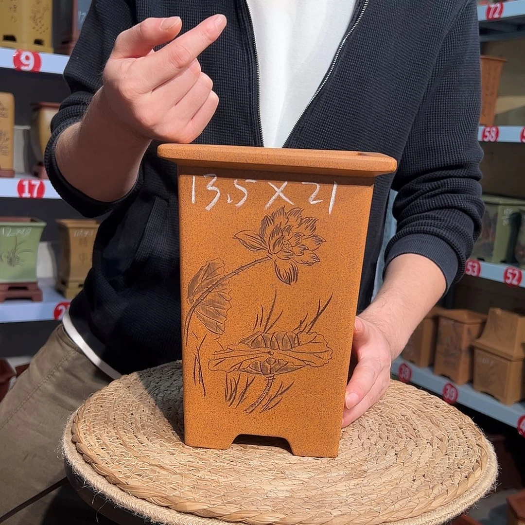 天心紫砂手工花盆