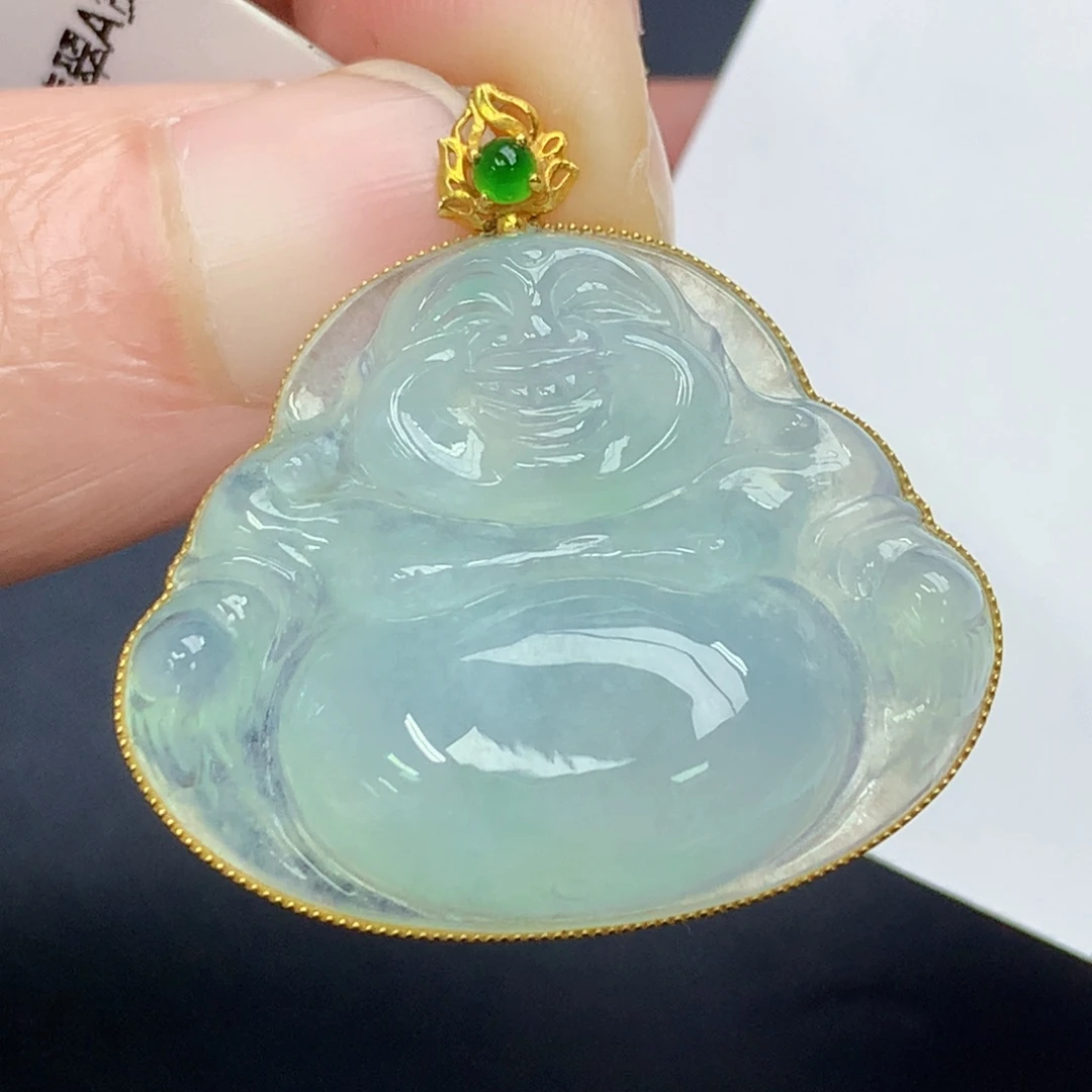 颈饰18K金镶嵌翡翠