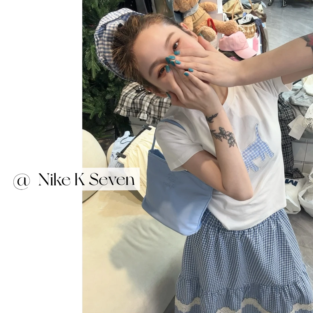 （海盐三件套）韩国三件套短袖绣t恤+半裙+头花！夏季套装减龄款C537