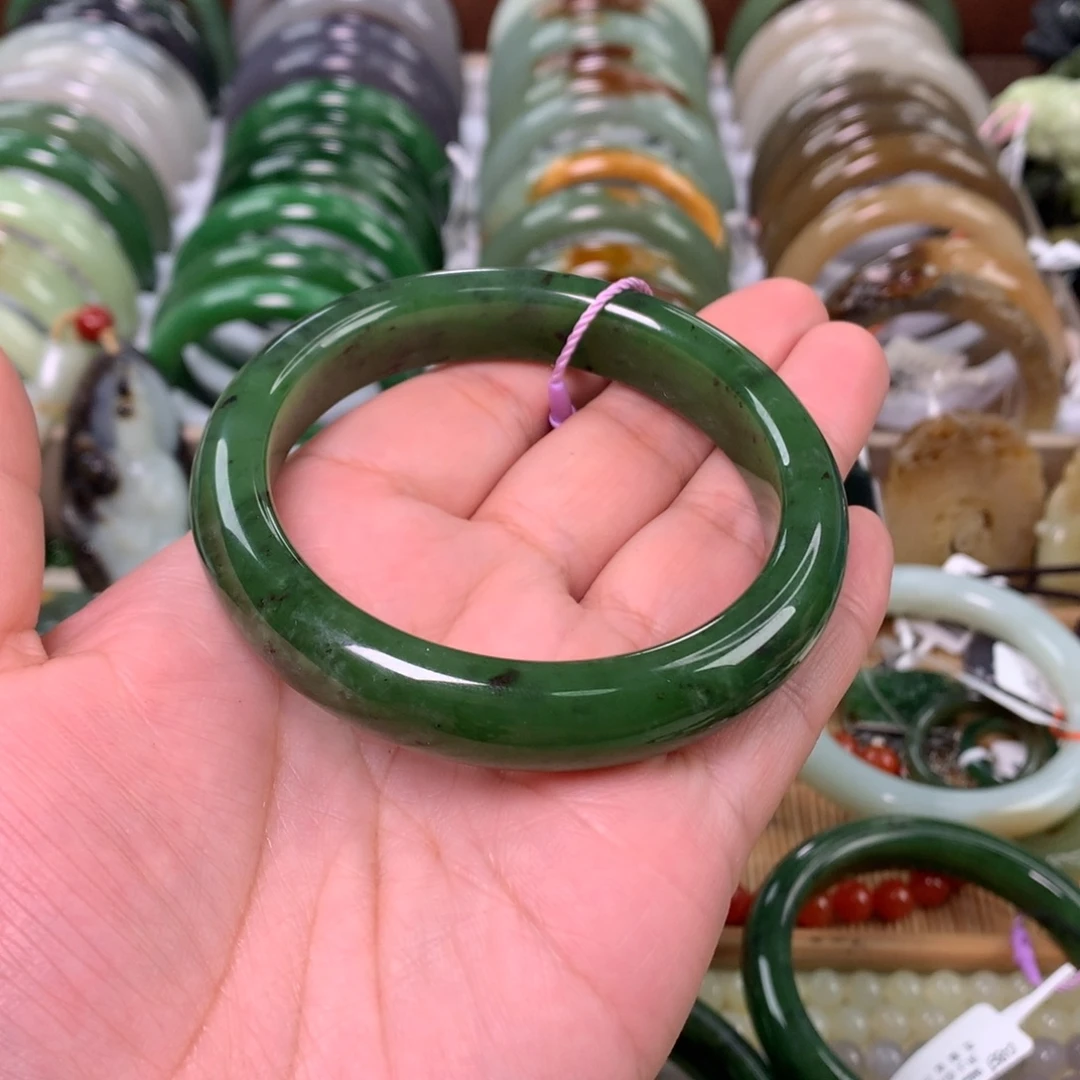 和田玉（碧玉）未镶嵌手镯59口径
