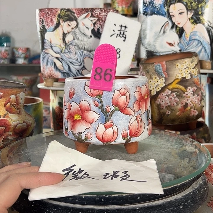 景德镇手绘花盆性价比超高