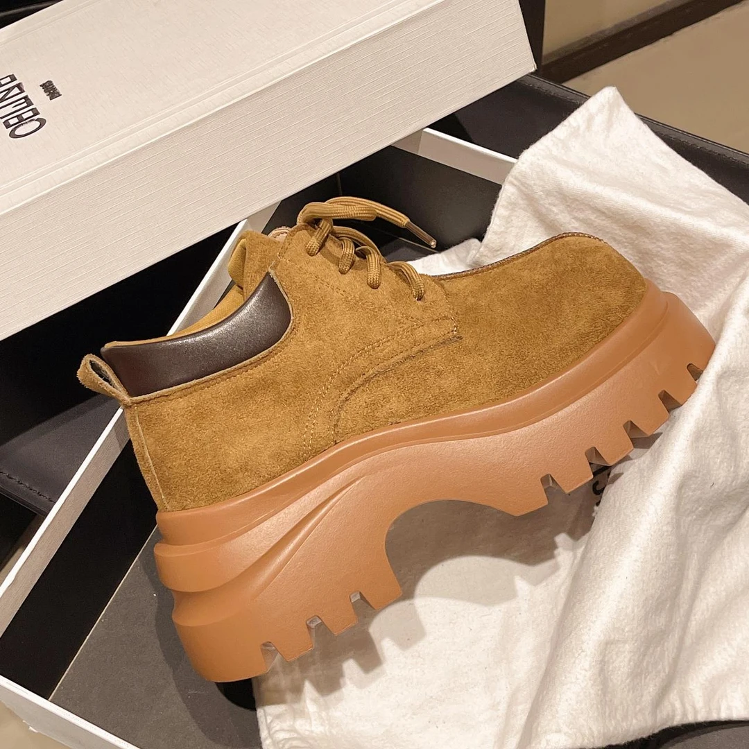 【JTG&SHOES 官方】2025年新款磨砂皮厚底增高勃肯鞋女覆古百搭系