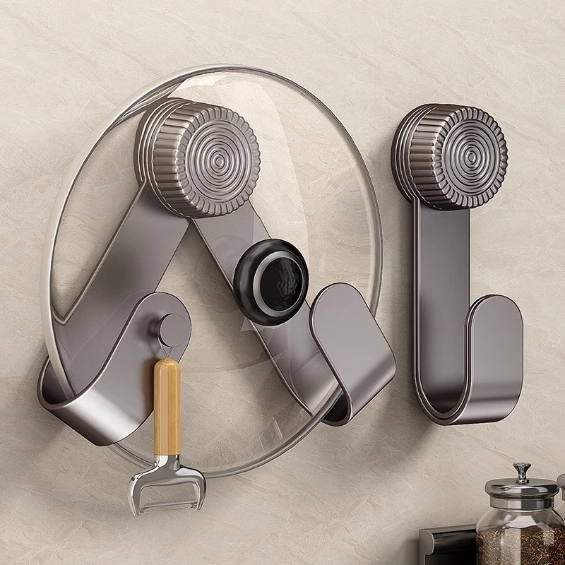 优勤吸盘锅盖架免打孔壁挂式置物架子厨房家用多功能砧菜板放置器