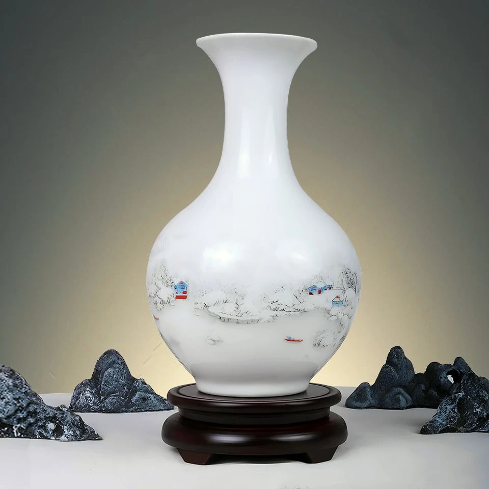景德镇陶瓷器新中式花瓶摆件工艺品客厅插花家居博古架酒柜装饰品