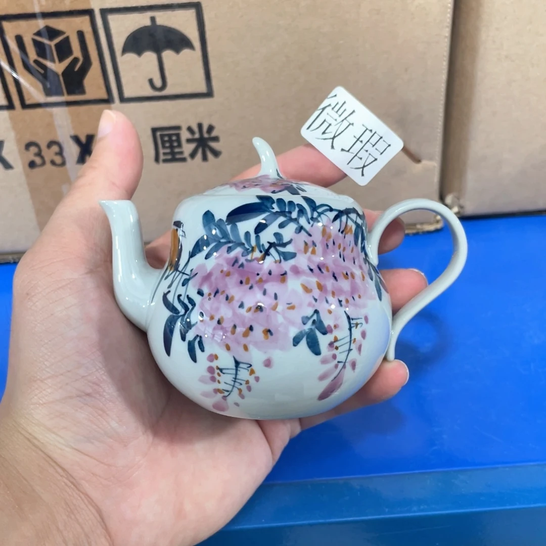 釉下手绘茶具微瑕