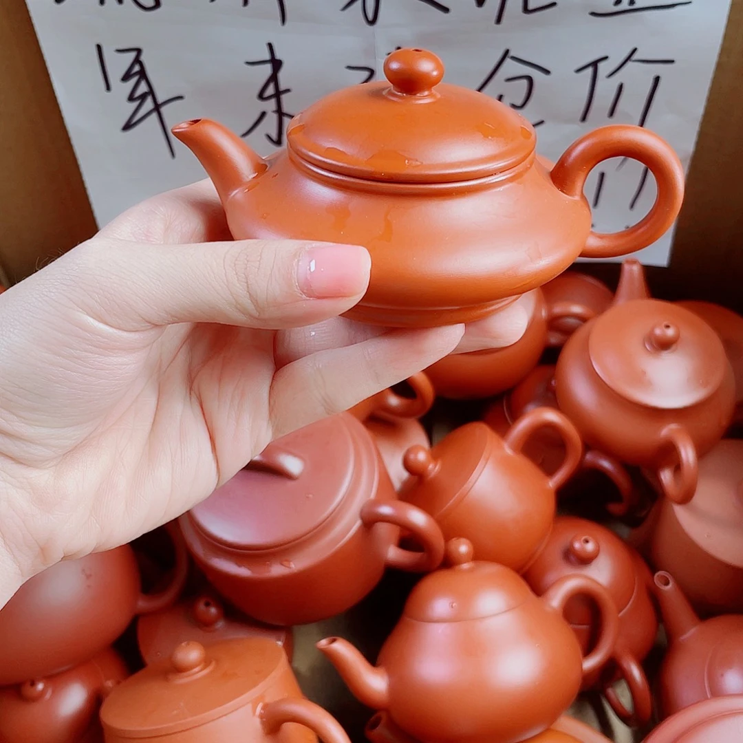 潮州朱泥壶扁壶110