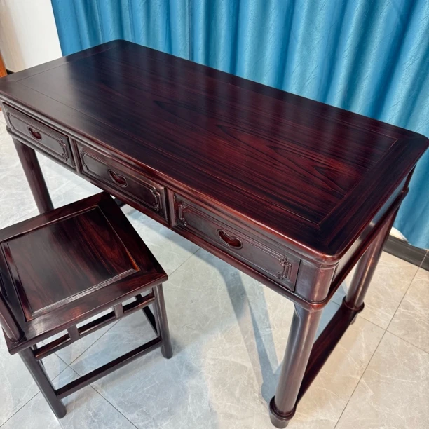 柬埔寨黑酸枝状元桌写字桌书桌写字台 尺寸118*55*78cm