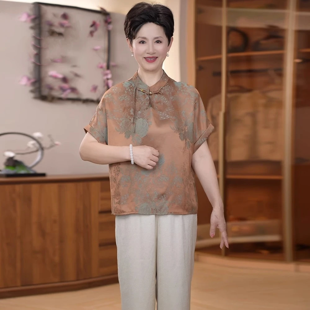 母亲节送礼趣韵江南妈妈新中式夏装中老年国风端庄大气套装