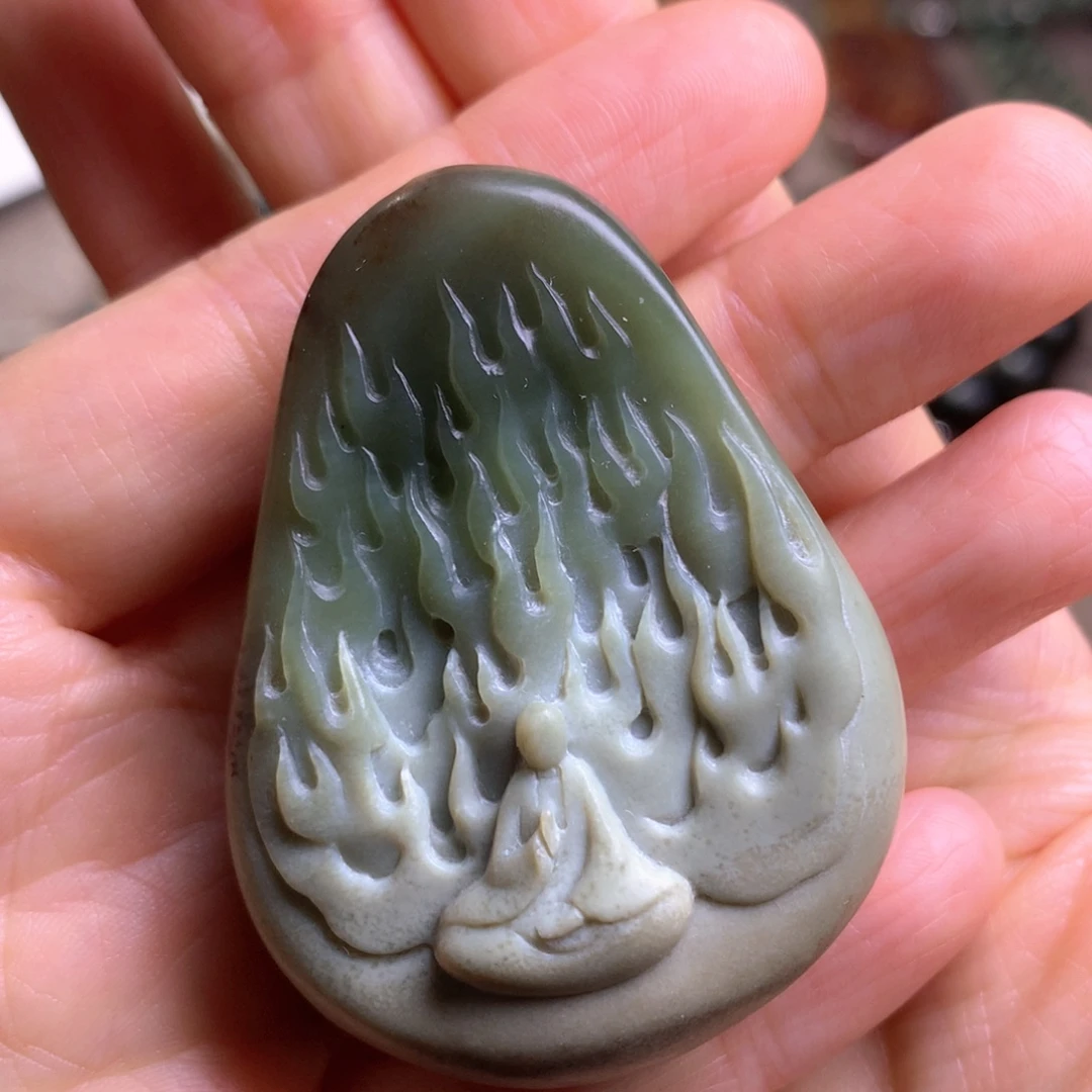 岫岩河磨玉（透闪石质玉）未镶嵌把件