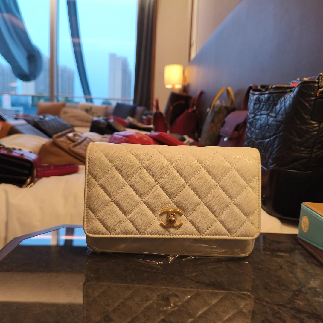 95新 Chanel/香奈儿 包展专属 Chanel香奈儿白金荔枝纹金币woc