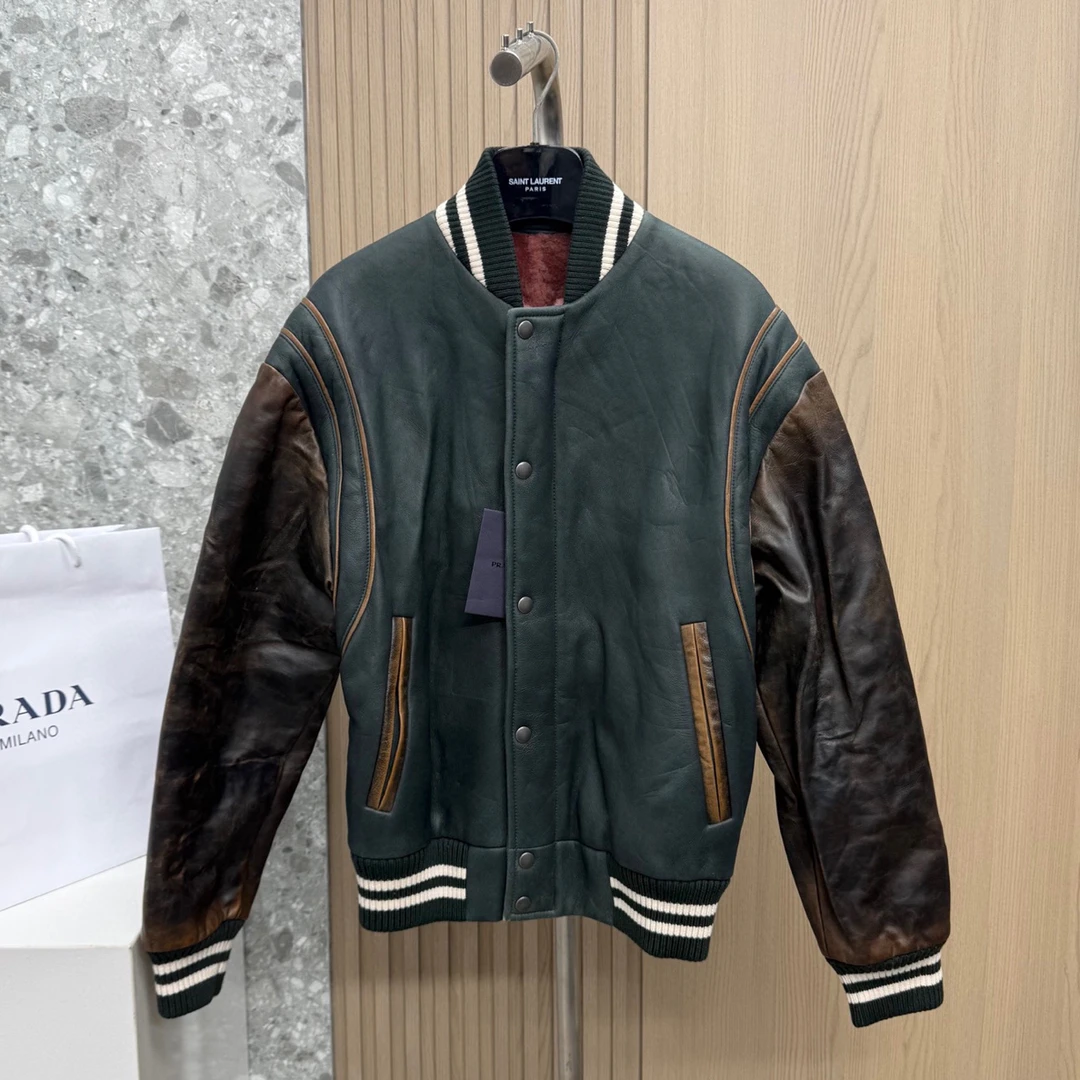 未使用 Prada/普拉达 Prada 134828普拉达 复古皮草棒球夹克